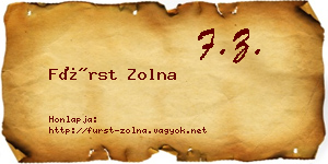 Fürst Zolna névjegykártya